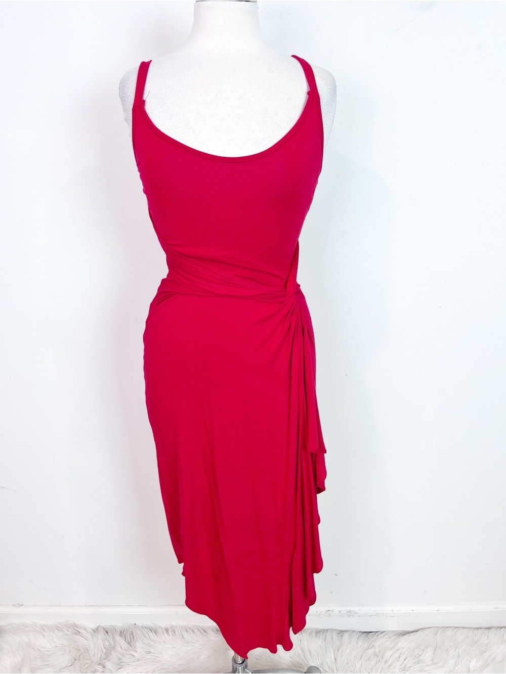 ROLLA COSTER RED SLEEVELESS TWIST FRONT DRESS WOMENS SMALL